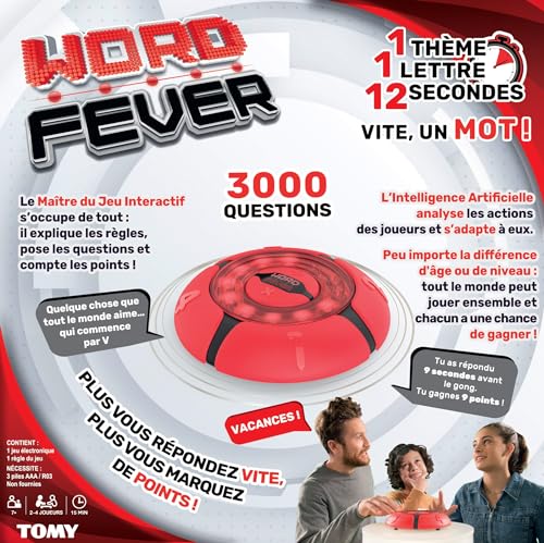 TOMY Word Fever Jeu électroniques de devinettesde Recherche de Mots avec Sons Jeu du Petit bac 3000 Questions Famille Convient aux Adultes et aux Enfants de 7+ - vue 7