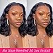 BLOCKICE Glueless Bob Wigs Human Hair Pre Plucked Body Wave Wear and Go Glueless Wig Lace Pre Cut 4x4 Lace Closure New Upgraded No Glue Wigs for Black Women Human Hair Natural Hairline 12 Inch