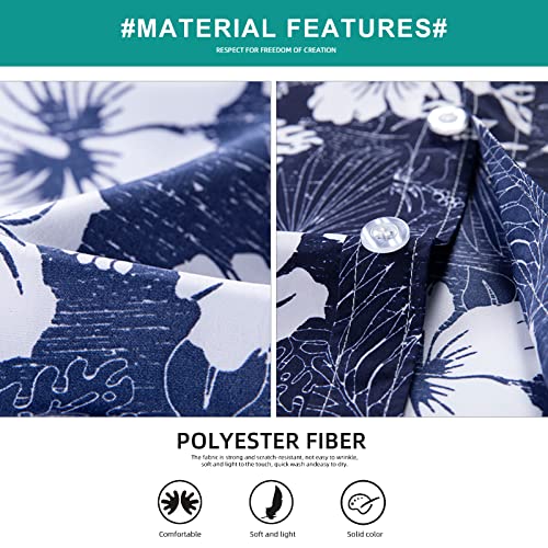 Sumolux Mens Hawaiian Floral Shirts Button Down Tropical Holiday Beach Shirts3