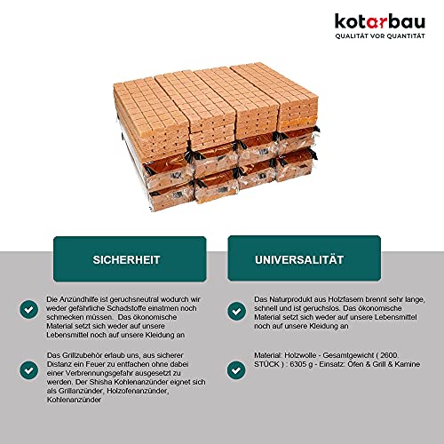 KOTARBAU Kaminanzünder 2600.Stk Grillanzünder Würfel Schnellanzünder Öko Ofenanzünder Kohlenanzünder Feueranzünder… - Image 3