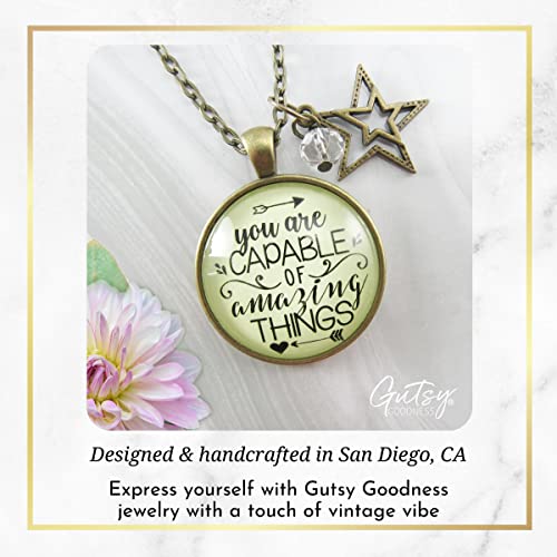 Gutsy Goodness PRNE24005779 You Are Capable Of Amazing Things Necklace Positive Message Boho Style Inspirational Women'S Jewelry Chain 24 Inch thumb #3