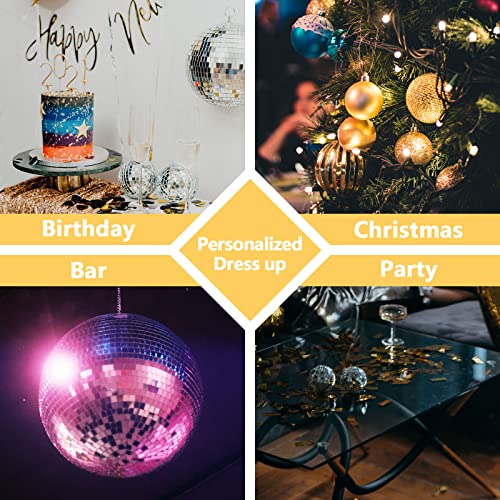 30Pcs Small Mirror Disco Ball 3Cm 1.18In Diameter, Christmas Ball Ornaments, Cake Party Stage Decoration Ball, Disco Mirror Reflective Ball (Silver) #TOP5