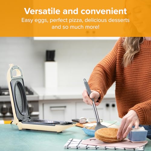 Drew&Cole 5 Minute CleverChef 700W Cream - Non-Stick Multicooker - Great for Steaks, Omelettes, Toasties, Pizzas & Dessert Maker - Free Recipe App - Quick Meals - Cool-Touch Handle & Auto Temp Sensor - Image 2