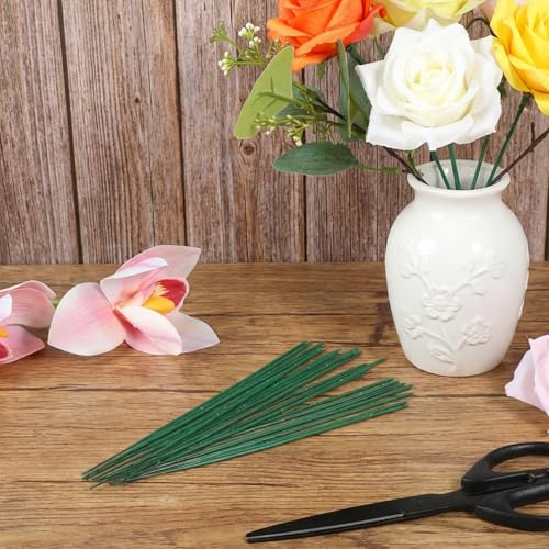 Jeffdad 100 Pcs Floral Stem Wire, Artificial Flower Rod Green Flower Stems Wire Crafting Floral Stem for Flower Arrangement Crafts Bouquets Wreath Making(6.7 inch/17 cm) - Thumbnail 5