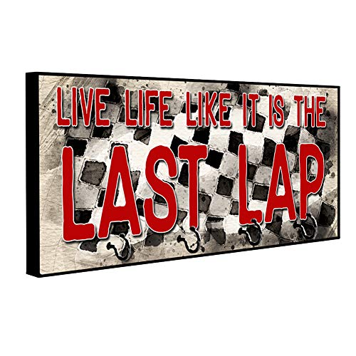 Brotherhood Compatible with Live Life Last Lap Grunge Checkered Racing Flag Watercolor Design Key