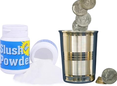 MilesMagic Slush Powder & Misers Dream Glass Combo | Liquid Transform & Coin Production Illusion Set | Visual Magic for CloseUp & Street Acts