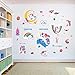 OOTSR Calcomanía de pared de unicornio de gran tamaño, decoración de pared para dormitorio de niñas, habitación de los niños