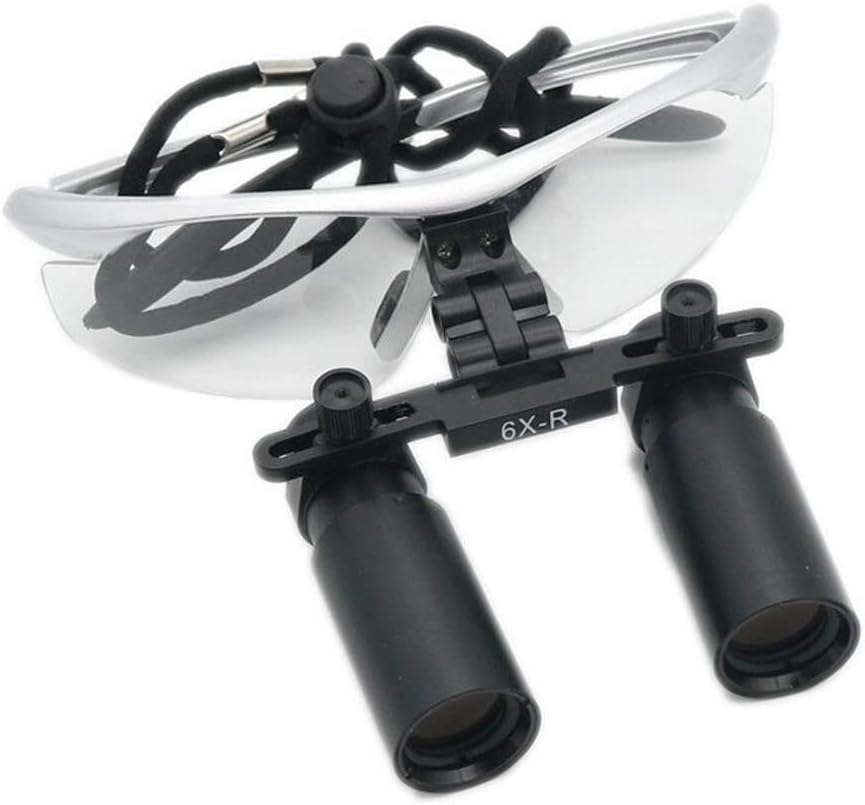 Dental Surgery Medical Loupe Goggles Frame High Magnification, Dental Loupe, 6X Surgical Binocular Magnifier Optical Glass, 420mm Working Distance