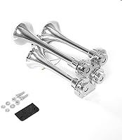 Vista 8 de Highsoar - Bocina de aire para camión de 12 V/24 V, 150 db, 3 bocinas de trompeta, kit universal para coche, tren, barco