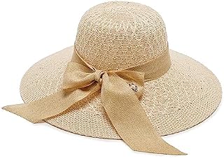 G-LIKE Women Summer Beach Sun Hat - Light UV Protection UPF 50+ Wide Brim Hat with Bow