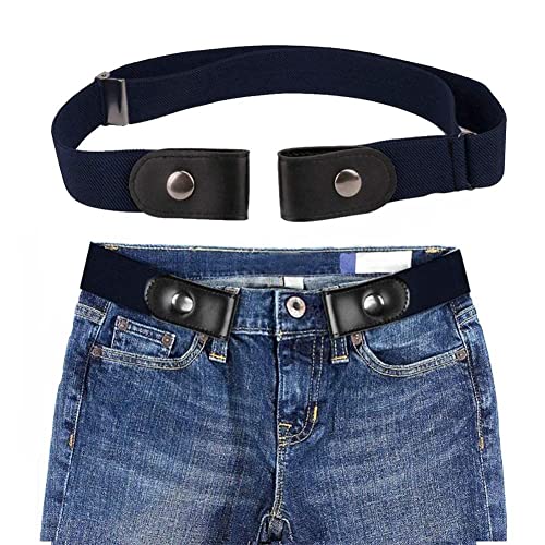 Image of Toxen Invisible Buckle-less Jeans Belt with Ring Adjustable Buckle Free Waist Belt Elastic Belt for Jeans Pants Skirts Women or Men