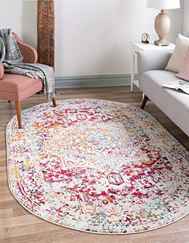 Rugs.com Arlington Collection - Alfombra Ovalada de Pelo Mediano de 5 x 8 pies, Salas de Estar, comedores Grandes, Planos Abiertos