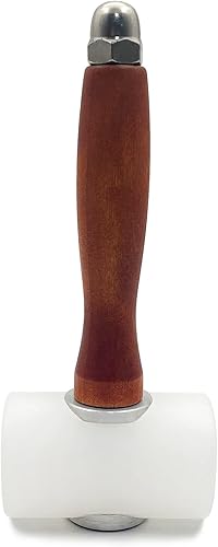 Miniatura 3 de Martillo de tallado de cuero, mazo de mango de madera, martillo de nailon para tallado de cuero, mazo de artesanía en cuero, mazo de artesanía en