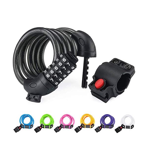 NDakter Bike Lock, 4 Feet Bike Locks Cable, High Security 5 Digit