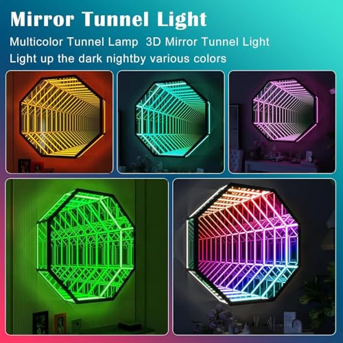 Lustrzane oświetlenie LED Infinity sterowane zdalnie – efekty 3D, wiele kolorów do salonów, na imprezy, do gier i przestrzeni kreatywnych (30cm)