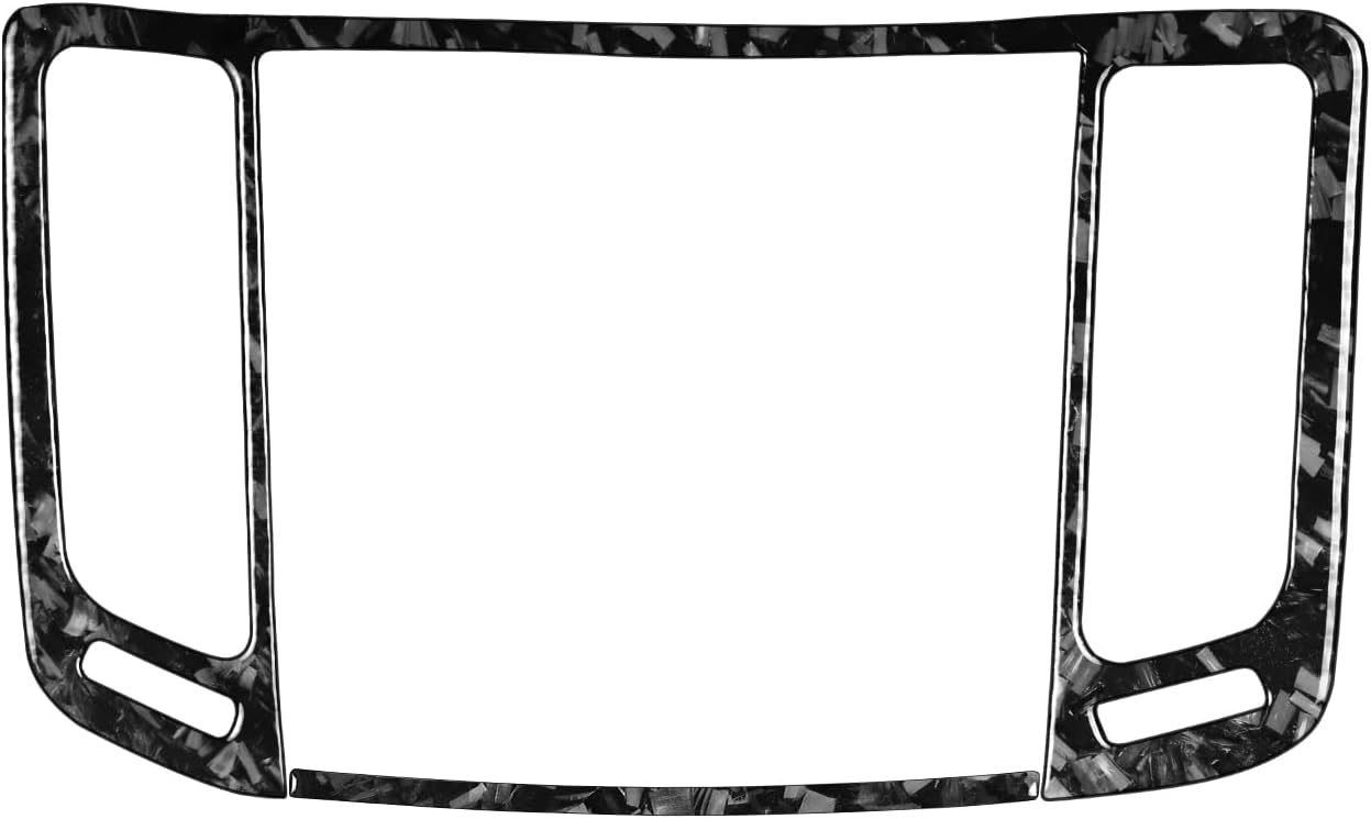 Black Forged Carbon Fiber Car Dashboard Central Air Vent Control Frame Sticker Auto Interior Accessories Compatible with Infiniti G35 07-08/G37 08-13/G25 11-12/Q60 14-15 Sedan Coupe Convertible