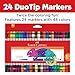 Faber-Castell DuoTip Washable Markers - 24 Markers, 48 Colors