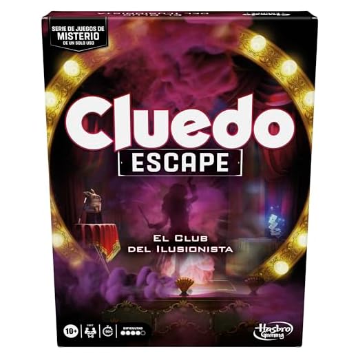 Cluedo Escape: Il Club dell'Illusionista Gioco da Tavolo Mistero Tipo Escape Room per Halloween, Giochi Cooperativi di Logica per Ragazzi e Ragazze di 10 Anni o Più, da 1 a 6 Giocatori