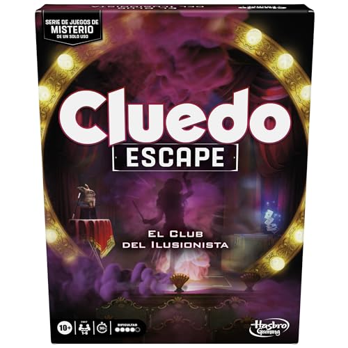 Cluedo Escape: El Club del Ilusionista Juego de Mesa de Misterio Escape Room, Juegos Cooperativos de Lógica para Niños y Niñas de 10 Años o Más, de 1 a 6 Jugadores