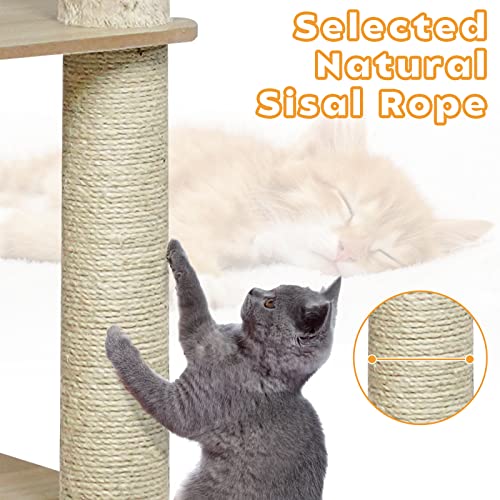 Modern Wooden Cat Tree For Indoor Cats,57In Cat Tower With Acrylic Dome,Scratching Post,Cozy Top Perch,Cats,Multilevel Cat Play House With Large Condo #TOP2