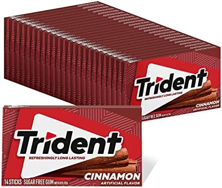 Trident Cinnamon Sugar-Free Gum, 24 Packs of 14 Pieces (336 Total Pieces)