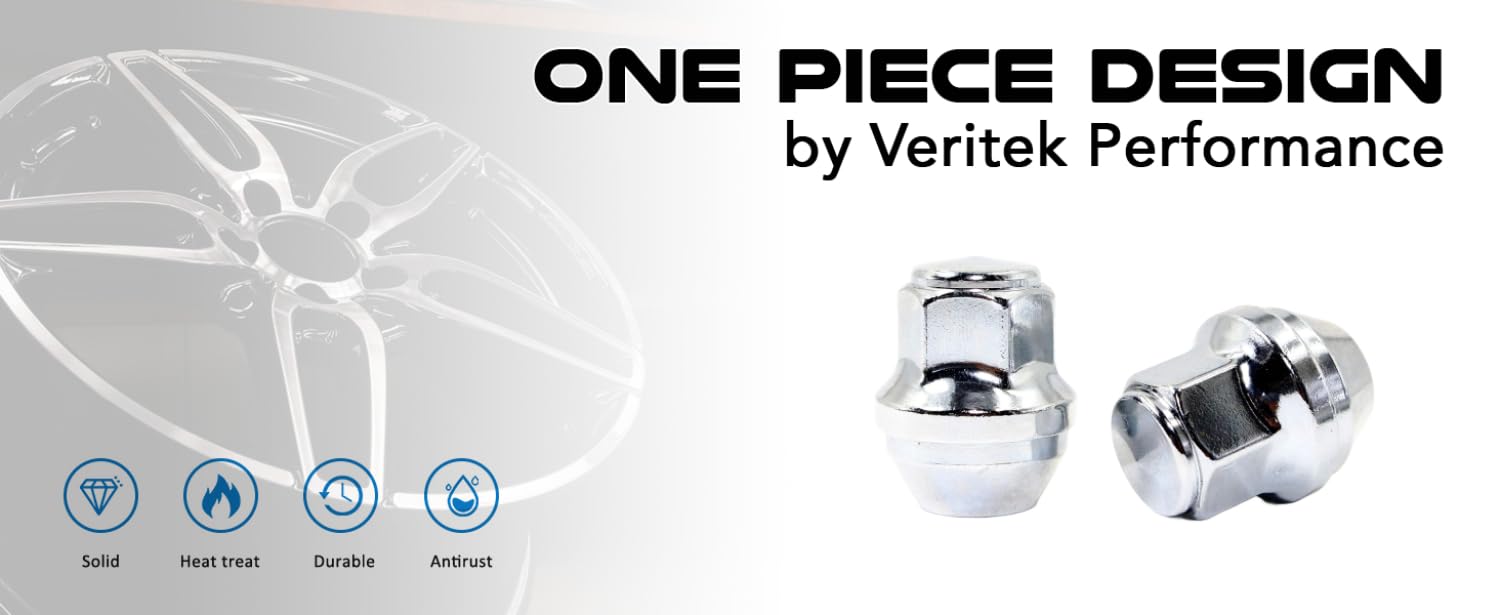 Veritek, set di 20 dadi esagonali cromati, 12 x 1,25 mm, 35,5