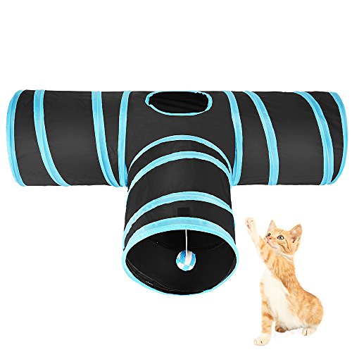 ASIV Túnel Gato PET Plegable Divertido Juego Juguete Tubo de 3 Vías para Conejos Gatitos Perros