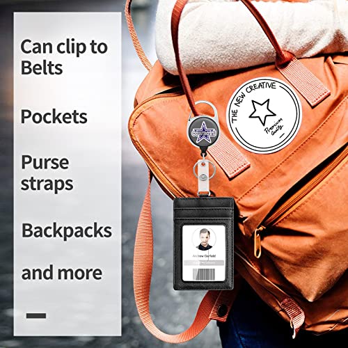 Badge Reels Holder Retractable Keychain Heavy Duty With Id Clip For Nurse Key Card Name Tag Unique Star Medical Work Office Key Retractor Leash Metal Carabiner Belt Clip #TOP4