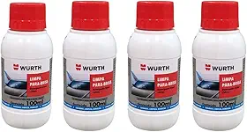 Kit 4 Limpador de Parabrisa Liquido Para Reservatorio do Carro 100ml Wurth