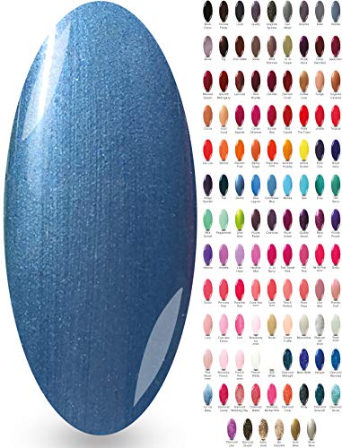 Denim Blue Nail Gel Polish - (Denim) Jeans Colour Shimmer NYK1 Nailac UV LED Professional Top Colours for Gel Lamp Nail Polishes