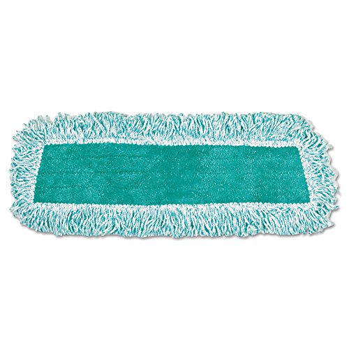 Image of Rubbermaid Commercial Products Light Commercial Microfiber Dust Pad with Fringe, 18 inch, Green, For Janitorial /Professional Cleaners for Light-Duty Cleaning /Dusting /Sweeping