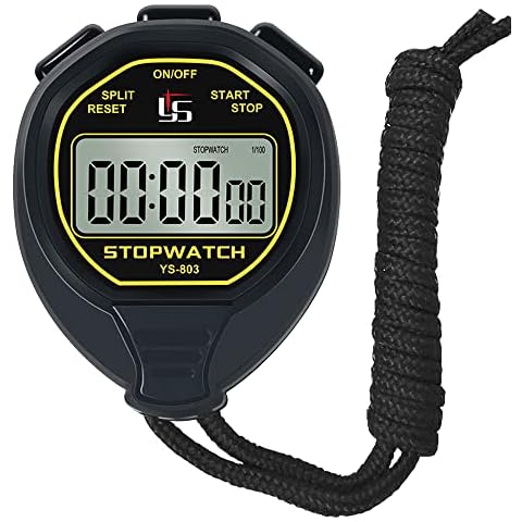 FCXJTU Digital Waterproof Stopwatch, No Bells, No Whistles, Simple Basic Operation, Silent, Clear Display, ON/Off, Large Display for Swimming Running Training Kids Coaches Referees Teachers (Black) Cover