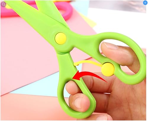Miniatura 2 de Tijeras para niños paquete de 8 tijeras de entrenamiento preescolar para niños tijeras de plástico para niños pequeños hechas a mano tijeras de