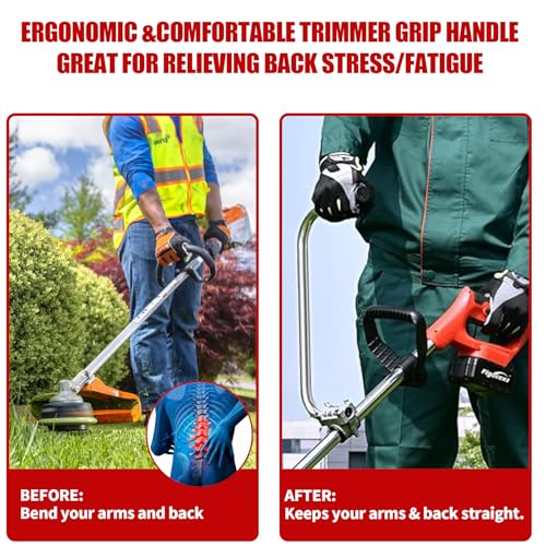 Gashwer Weed Eater Handle Trimmer Handle, Weed Eater Handle Extension with Bracket Clamp, Ergonomic Trimmer Grip, Weed Wacker Attachments Aluminum Lawn Trimmer Grip for Landscaping,Lawn Care