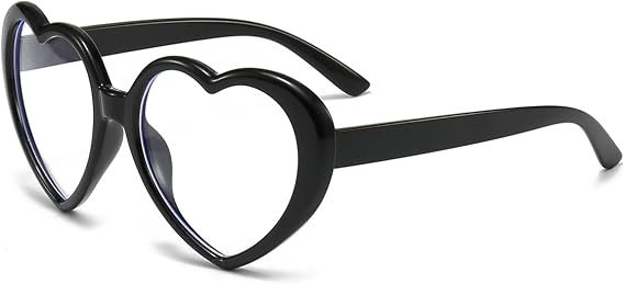 Heart Blue Light Glasses for Women Vintage Fashion Red Heart Frame Glasses Computer Eyeglasses Prevent Headache