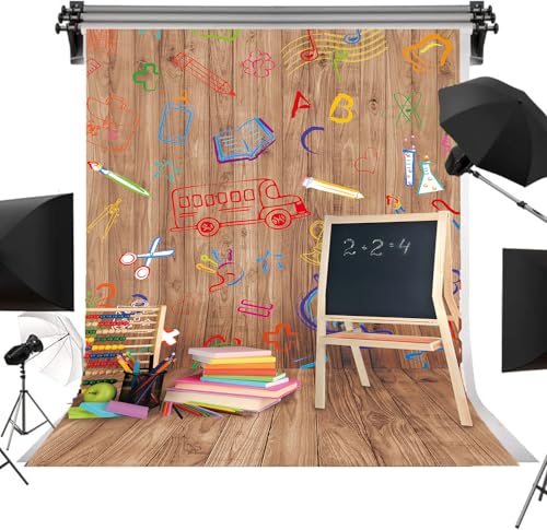 Fournitures de décoration rentrée scolaire toile grand format crayons peints main