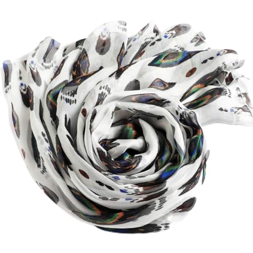 Foulard en gaze de soie blanc long contre le vent frais de mi saison