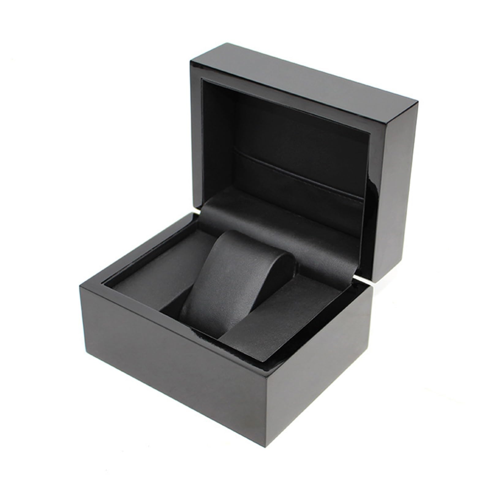 Kx9Lb8d Watch Storage Box Wooden Flip Watch Box Black Packaging Business Style，Watch Organizer for Men Single Slot