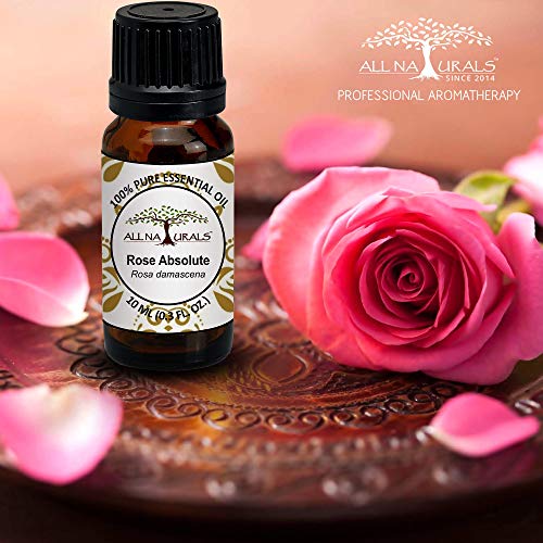 Image of All Naturals Indian Rose Absolute Essential Oil 100% Pure,Country Rose-Like Sweet Earthy Aroma For Natural Perfumes,Massage Oils,Attars,Diy Skincare&Diffusers-10 Ml|N-Hexane Extracted,Alcohol-Free