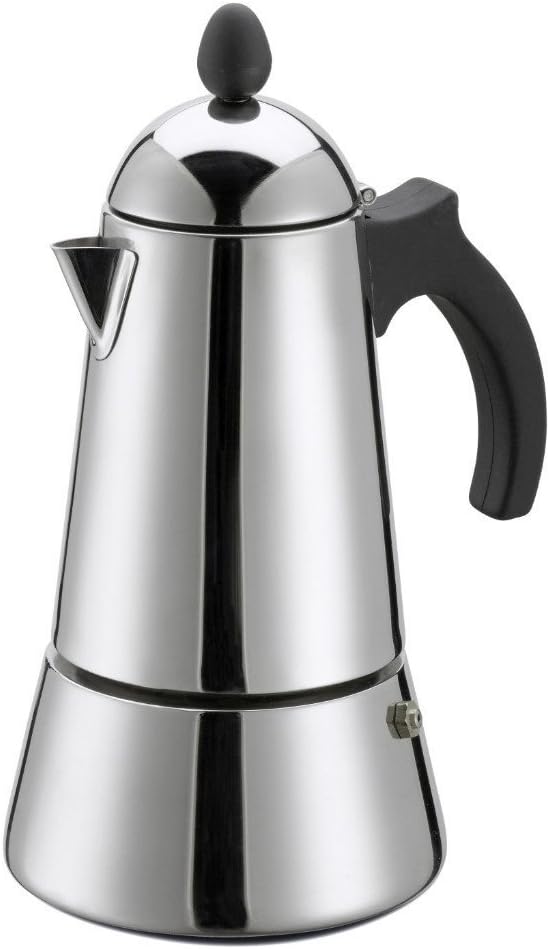 GAT Italy Konica Eterna 6-Cup Induction Stove Top Italian Espresso Coffee Maker, Stainless Steel