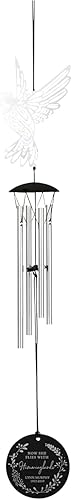 Personalization Universe Campanillas de viento conmemorativas personalizadas con diseño de colibrí, construcción de acero inoxidable y aluminio,