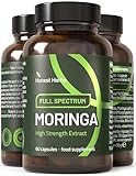 Moringa Capsules 2000mg – High Strength Full Spectrum Leaf Extract – 60 Small Capsules Easy to Swallow – Vegan & Lab-Tested – UK Made Natural Supplement
