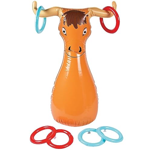 Fun Express Inflatable Bull Ring Toss Game - Premium Outdoor