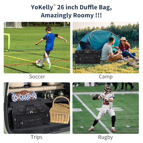 Image of 26 inch Duffle Bag for Men, Marble Black