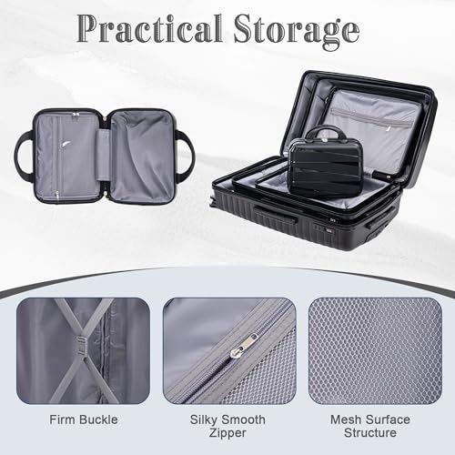 Image of Hardside 4 Luggage Set, Lightweight Wave Suitcase with Spinner Wheels