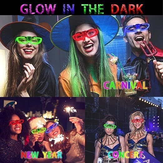 Miniatura 2 de Paquete de 5 lentes LED para fiestas de Navidad, disfraz en Halloween, fiestas de Pascua. Suministro de fiestas para niños y adultos, cumpleaños,