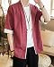 Hombres Cárdigan Chaqueta De Kimono Japonesa Chaqueta De Informal Chino (S, Vino...