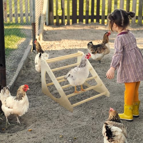 Image of Chicken Roosting Bar Solid Wood Roosting Ladder Poultry Perch Stand Jungle Gym for Backyards Chicken Coops Farms Chicken Toy for Chicks Hens Roosters Large Birds Parrots Macaws S