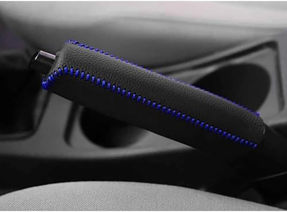 Hbdtntkf C/Black Blue Line Ar Handbrake Over For Opel Adam Karl Orsa Tigra Astra Olympia, Leather Anti-Slip Hand Brake Grip Lever Protetive Sleeve Handle Deoration Aessories,