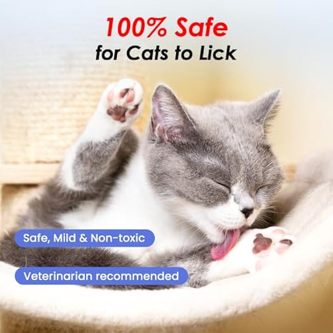 Cat Waterless Shampoo with Brush - No Rinse Formula for Quick Clean Between Baths, Hypoallergenic & Detangling, Reduce Itchy Skin Shedding, Vet-Recommended for Kittens/Senior Cats, Coconut Scent-t3SrwOU6